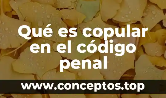 Qué es copular en el código penal