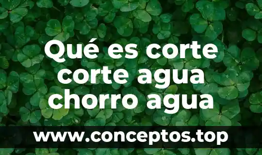 Qué es corte corte agua chorro agua