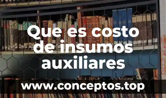 Qué es ciencias auxiliares de la etimología 3 Que es costo de insumos auxiliares