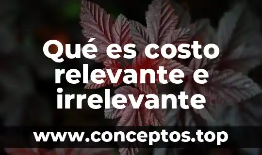 Qué es costo relevante e irrelevante