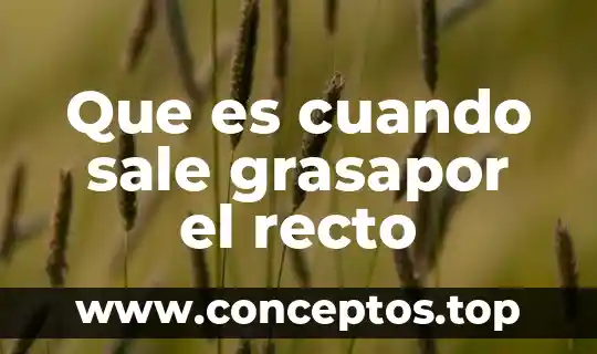 Que es cuando sale grasapor el recto
