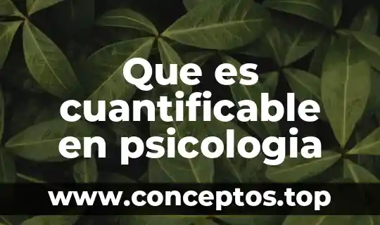 Que es cuantificable en psicologia