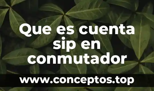 Que es cuenta sip en conmutador