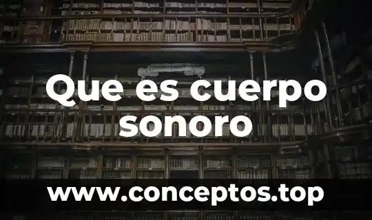 Que es cuerpo sonoro