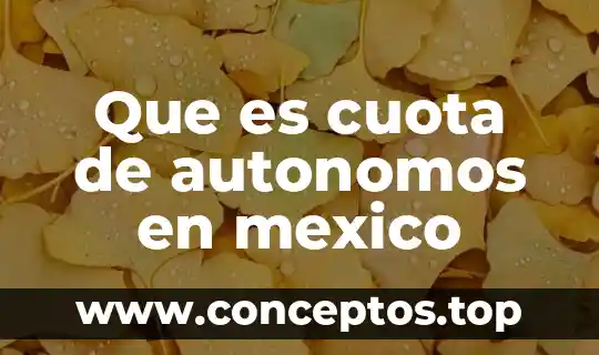 Que es cuota de autonomos en mexico