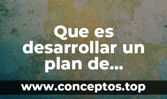 Que es desarrollar un plan de implementacion