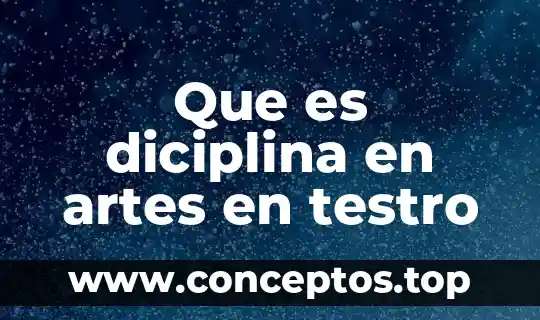 Que es diciplina en artes en testro