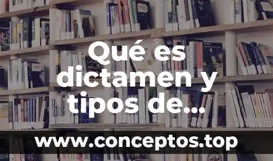 Qué es dictamen y tipos de dictamenes según autores