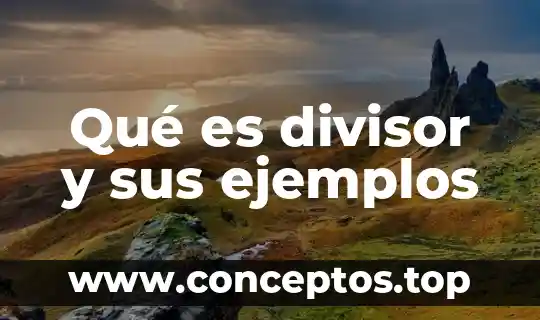 Qué es divisor y sus ejemplos