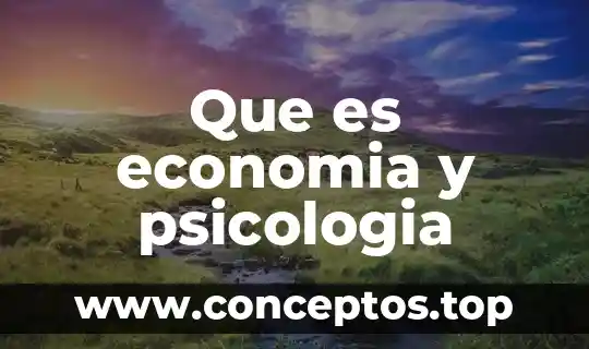 Que es economia y psicologia