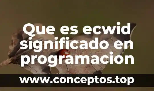 Programacion integrativa que es 7 Que es ecwid significado en programacion