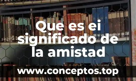 Que es ei significado de la amistad