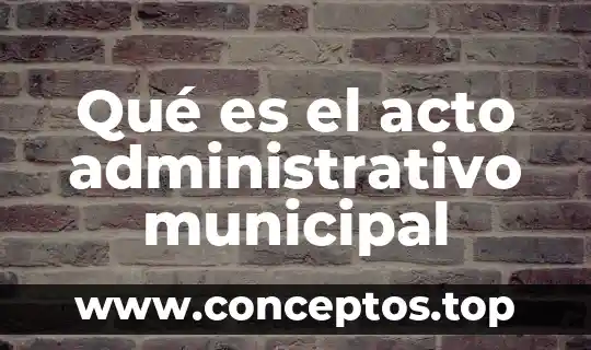 Que es el control en proceso administrativo 8 Qué es el acto administrativo municipal