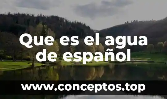 Que es el agua de español