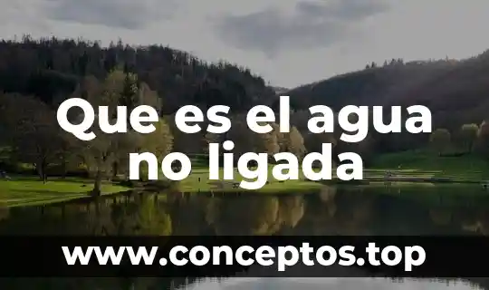 Que es el agua no ligada