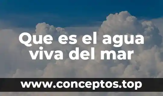 Que es el agua viva del mar