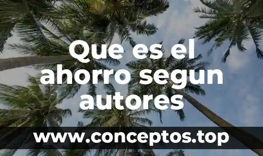 Que es el ahorro segun autores