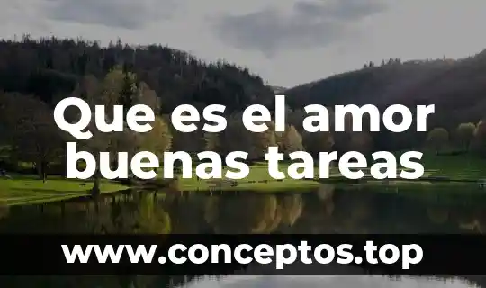Que es el amor buenas tareas