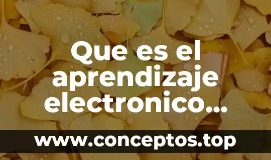 Que es el aprendizaje electronico computarizado