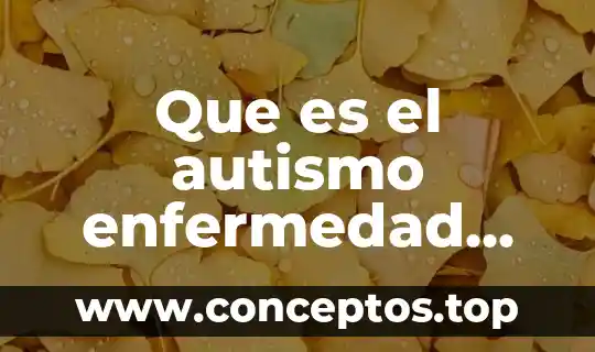 Que es el autismo enfermedad transtorno