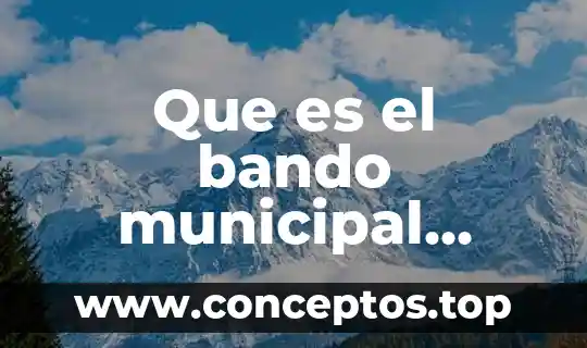Que es el bando municipal definicion