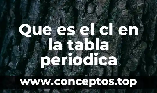 Que es el nombre del elemento en la tabla periodica 5 Que es el cl en la tabla periodica