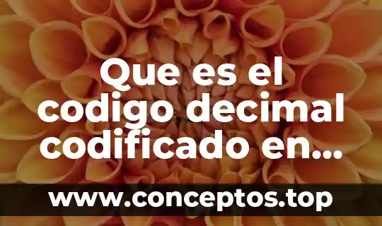Que es el codigo decimal codificado en binario bcd