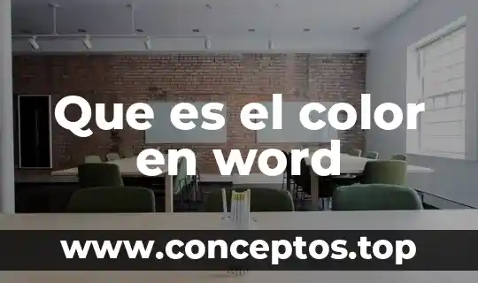 Que es el color en word