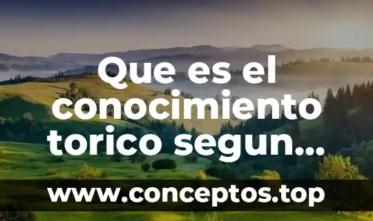 Que es el conocimiento torico segun kant