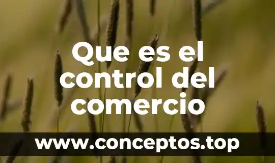 Que es el control del comercio