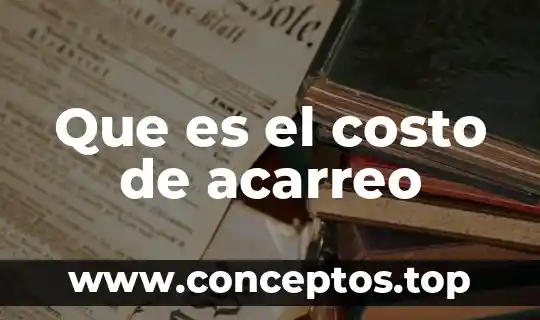 Que es el costo de transporte ejmplos 5 Que es el costo de acarreo