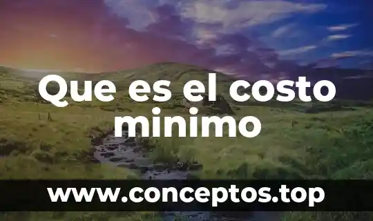 Que es el costo minimo