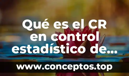 Qué es el CR en control estadístico de la calidad