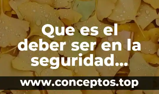 Que es ser independiente para una persona 8 Que es el deber ser en la seguridad privada