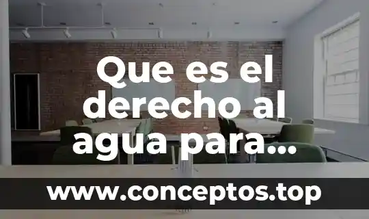 Que es el derecho al agua para niños