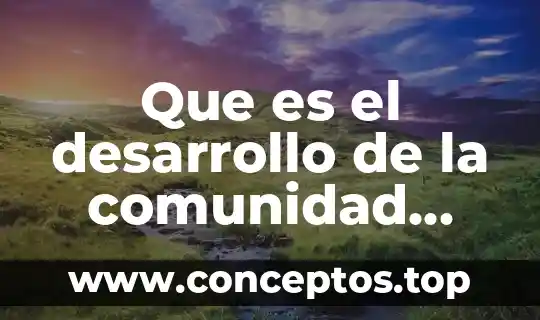 Que es el desarrollo de la comunidad deifinicion unam