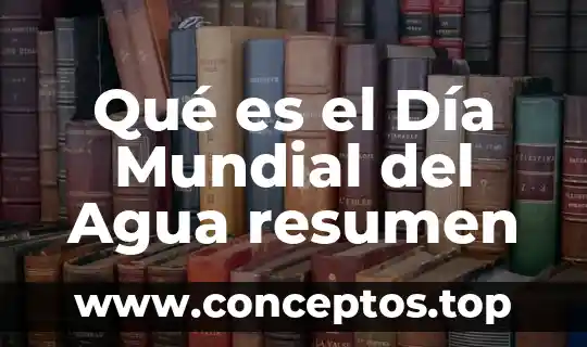 Qué es el Día Mundial del Agua resumen