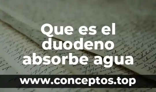 Que es el duodeno absorbe agua