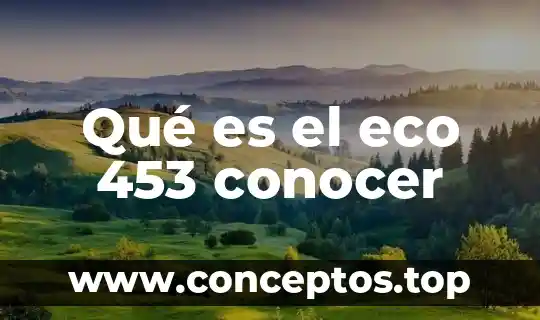 Qué es el eco 453 conocer