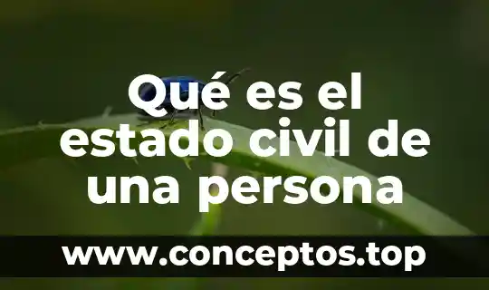 Qué es el estado civil de una persona