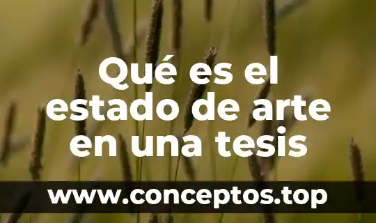 Qué es el estado de arte en una tesis