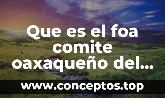 Que es el foa comite oaxaqueño del agua