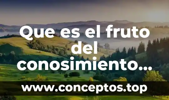 Que es el fruto del conosimiento de lo bueno y lo malo