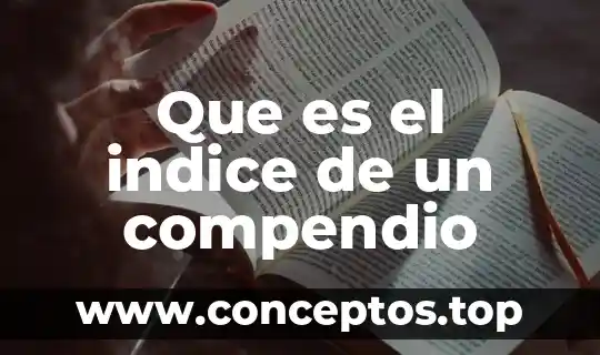 Que es el indice de un compendio