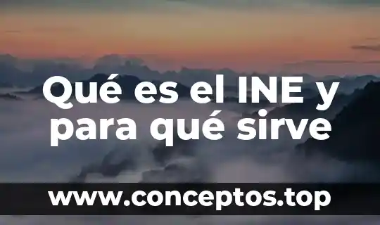 Qué es el INE y para qué sirve