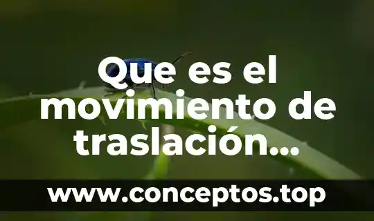 Que es el movimiento de traslación fisica
