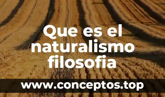 Que es el naturalismo filosofia