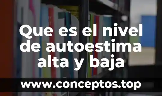 Que es el nivel de autoestima alta y baja