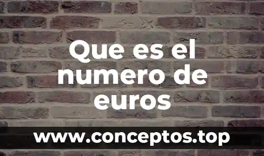 Que es el numero de euros