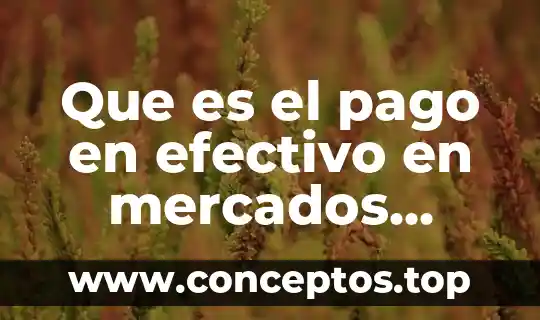 Que es el pago en efectivo en mercados internacionales